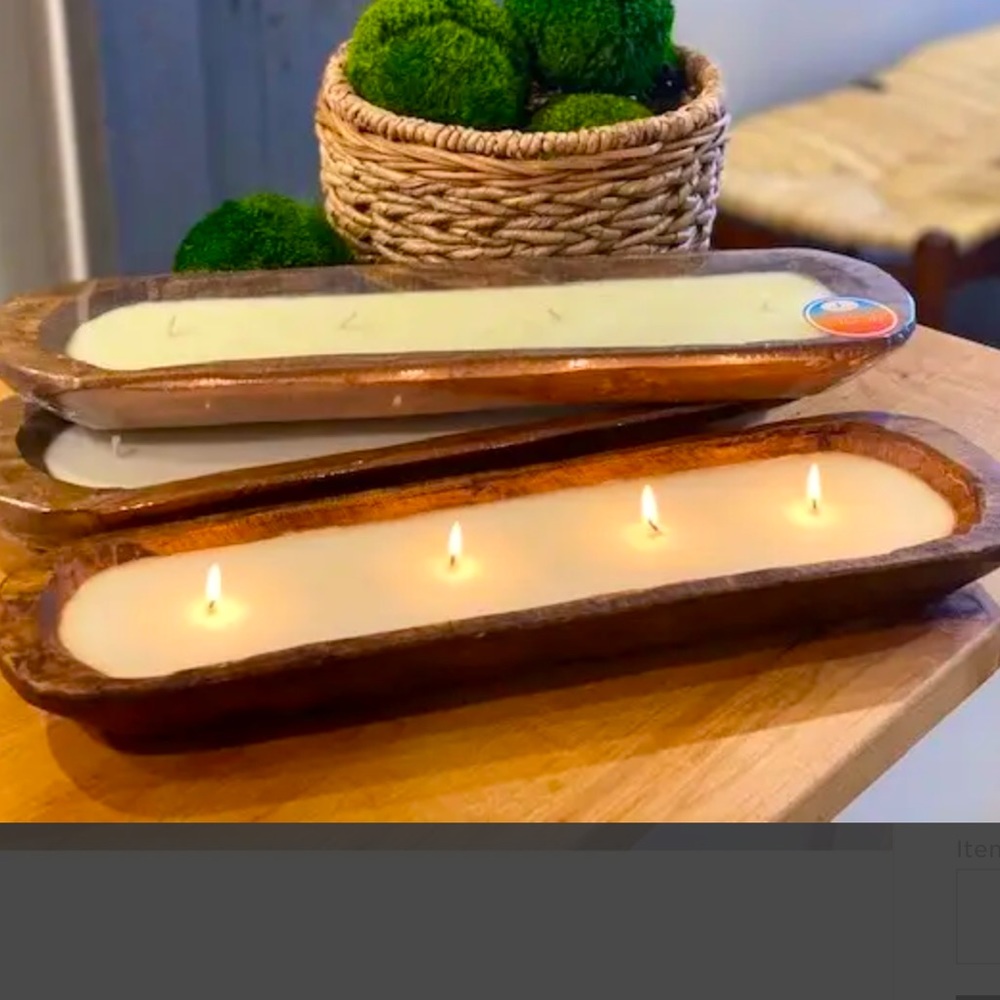 COPY - Wood dough bowl candle
